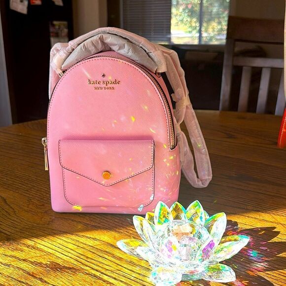 kate spade Handbags - Kate Spade mini backpack NWT $299 pink saffiano pvc